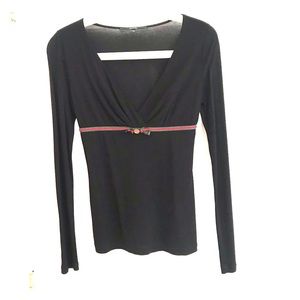 Gucci V neck long sleeve Tee